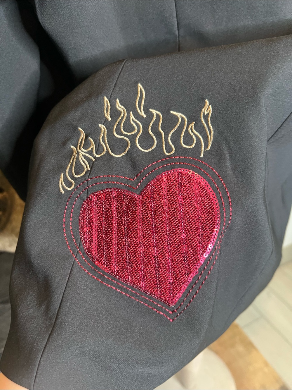 Torrid Black Blazer with Embroidered Accents (Item #120) - Picture 12 of 15
